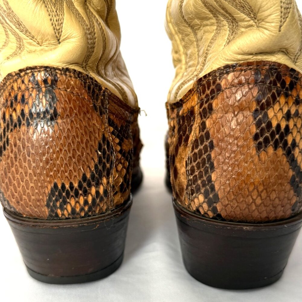 Vintage Dan Post Python Snakeskin Leather Cowboy … - image 7